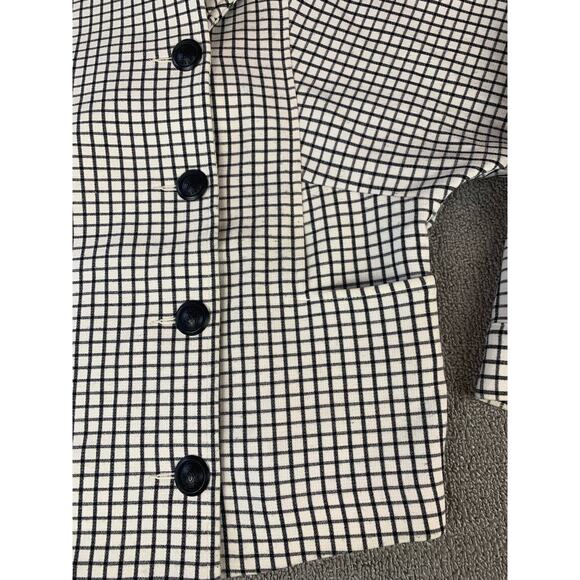 Cabi Suit Set Window Pane Pants & Blazer White Black Size Small - Picture 8 of 16